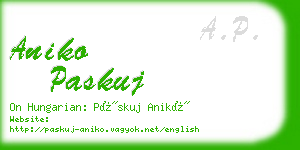 aniko paskuj business card